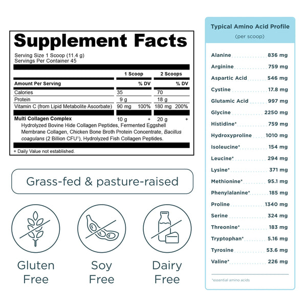 Multi Collagen Protein | Powder Unflavored (45 servings)